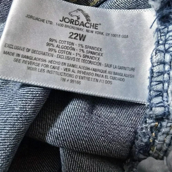 VINTAGE Jordache Straight LegHigh Waisted HI-RISE 22W EMBROIDERED Jeans Tapered - Picture 15 of 16
